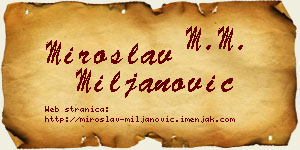 Miroslav Miljanović vizit kartica